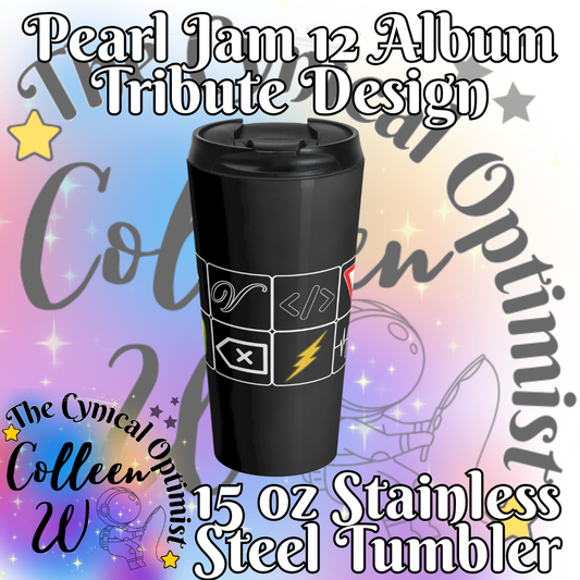 Pearl Jam 12 Album Tribute Travel Mug | Minimalist Icons Stainless Steel Tumbler