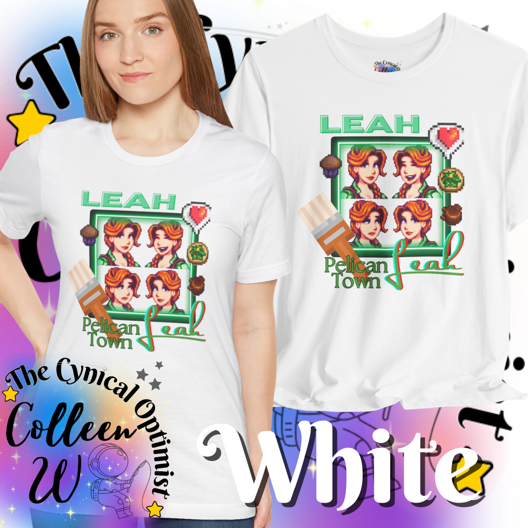 Pelican Town Leah Tee - Cute Vintage Gamer Shirt, Casual Style, Gamer Gift, Video Game Merchandise, Unique Fan Apparel