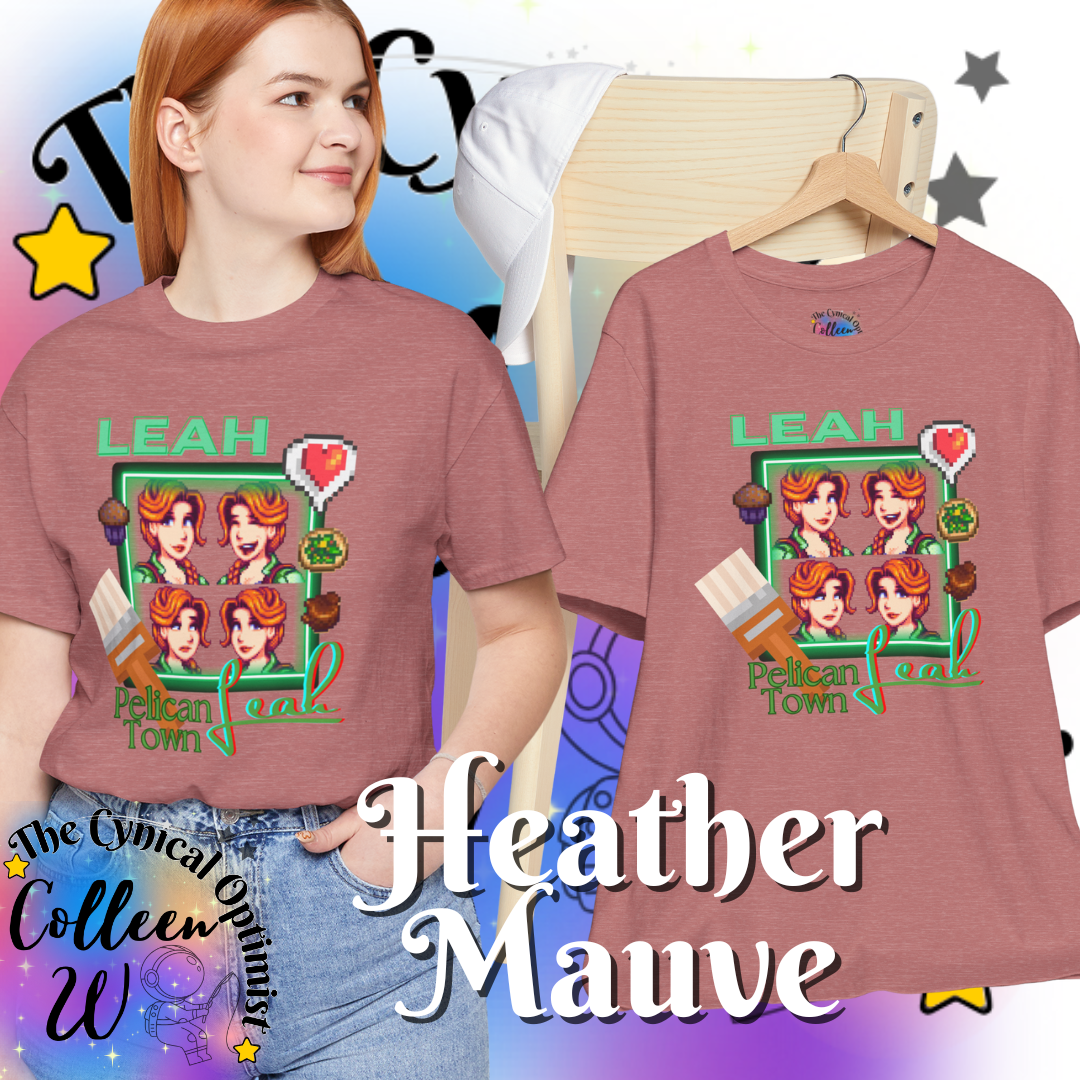 Pelican Town Leah Tee - Cute Vintage Gamer Shirt, Casual Style, Gamer Gift, Video Game Merchandise, Unique Fan Apparel