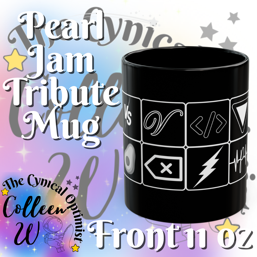 Pearl Jam 12 Albums Black Mug | Studio Discography Grid | 11oz/15oz Ceramic