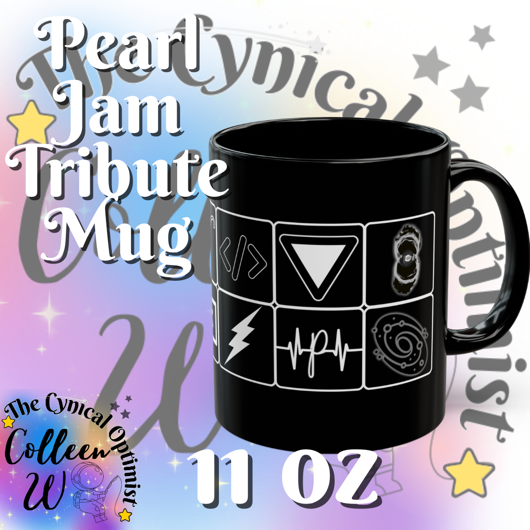 Pearl Jam 12 Albums Black Mug | Studio Discography Grid | 11oz/15oz Ceramic