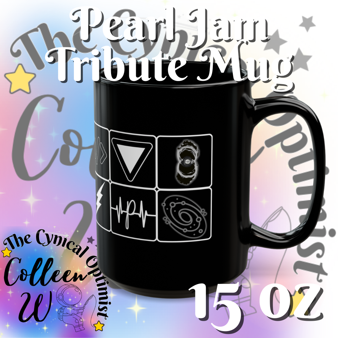 Pearl Jam 12 Albums Black Mug | Studio Discography Grid | 11oz/15oz Ceramic