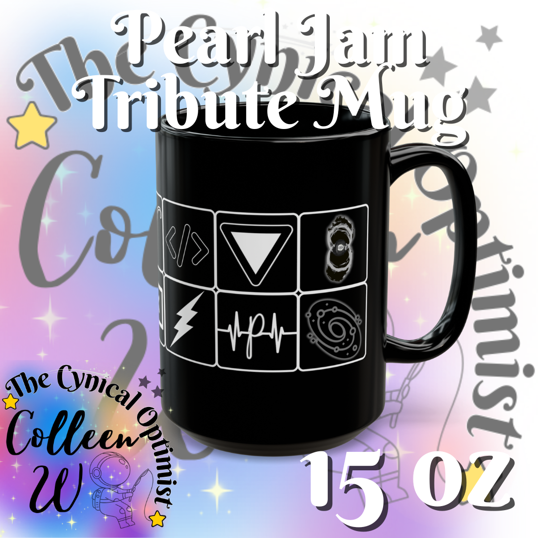 Pearl Jam 12 Albums Black Mug | Studio Discography Grid | 11oz/15oz Ceramic