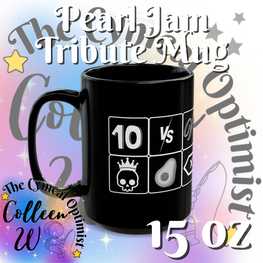 Pearl Jam 12 Albums Black Mug | Studio Discography Grid | 11oz/15oz Ceramic