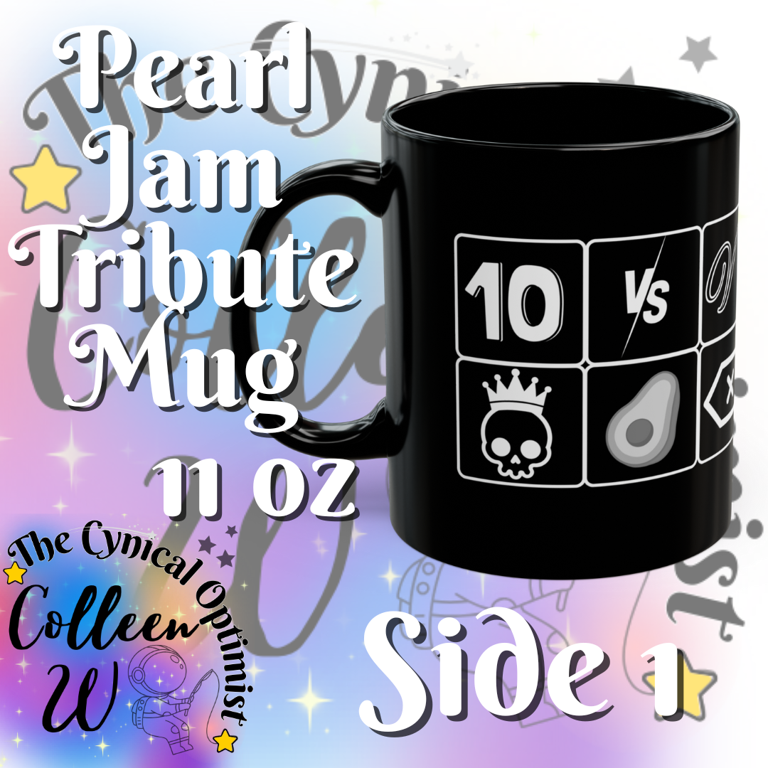 Pearl Jam 12 Albums Black Mug | Studio Discography Grid | 11oz/15oz Ceramic