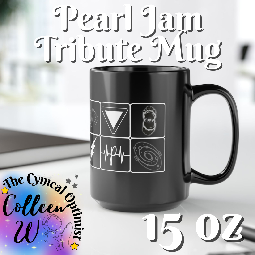 Pearl Jam 12 Albums Black Mug | Studio Discography Grid | 11oz/15oz Ceramic