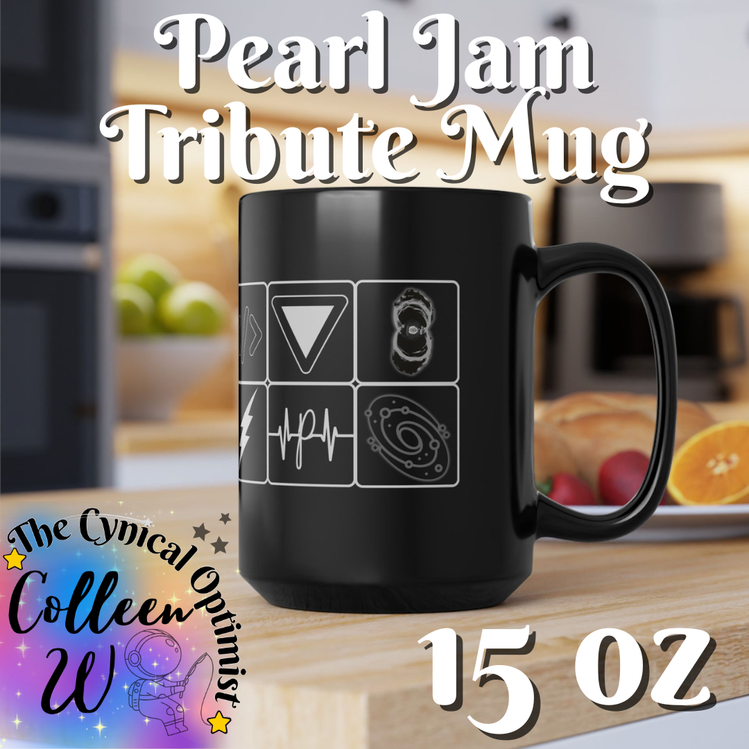 Pearl Jam 12 Albums Black Mug | Studio Discography Grid | 11oz/15oz Ceramic