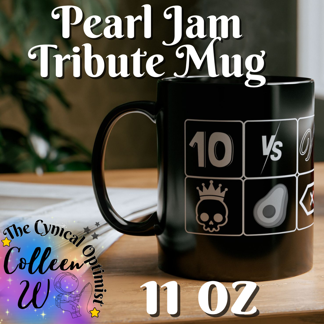Pearl Jam 12 Albums Black Mug | Studio Discography Grid | 11oz/15oz Ceramic