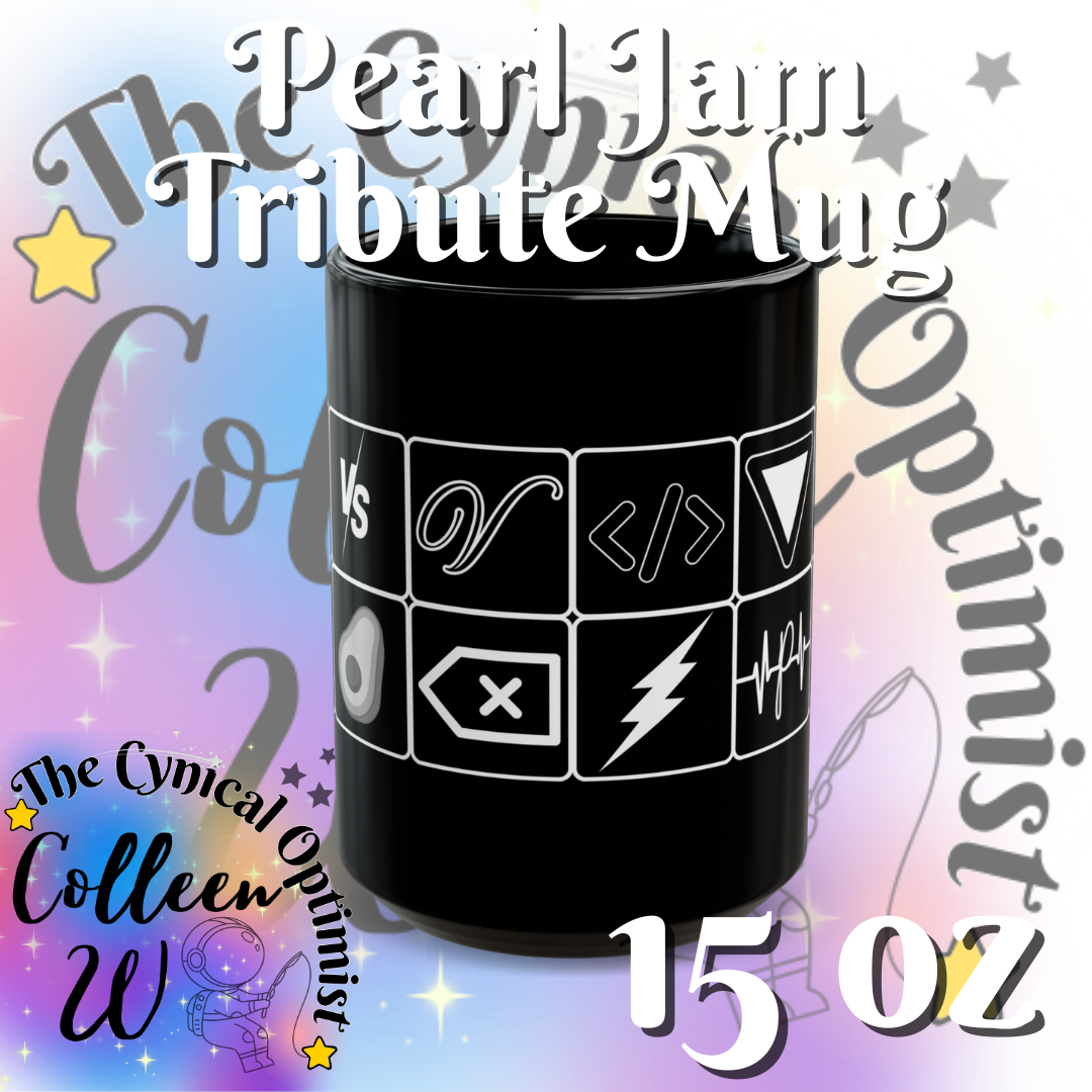 Pearl Jam 12 Albums Black Mug | Studio Discography Grid | 11oz/15oz Ceramic