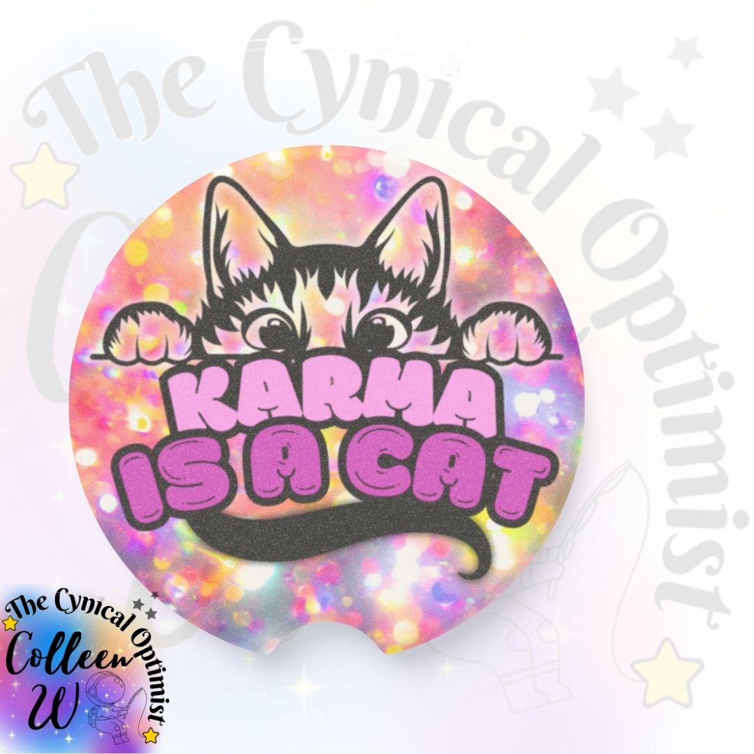 Karma is a Cat Car Coaster | Taylor Inspired Cup Holder Accessory