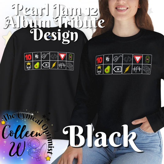Pearl Jam 12 Album Tribute Sweatshirt | Colorful Discography Fan Apparel