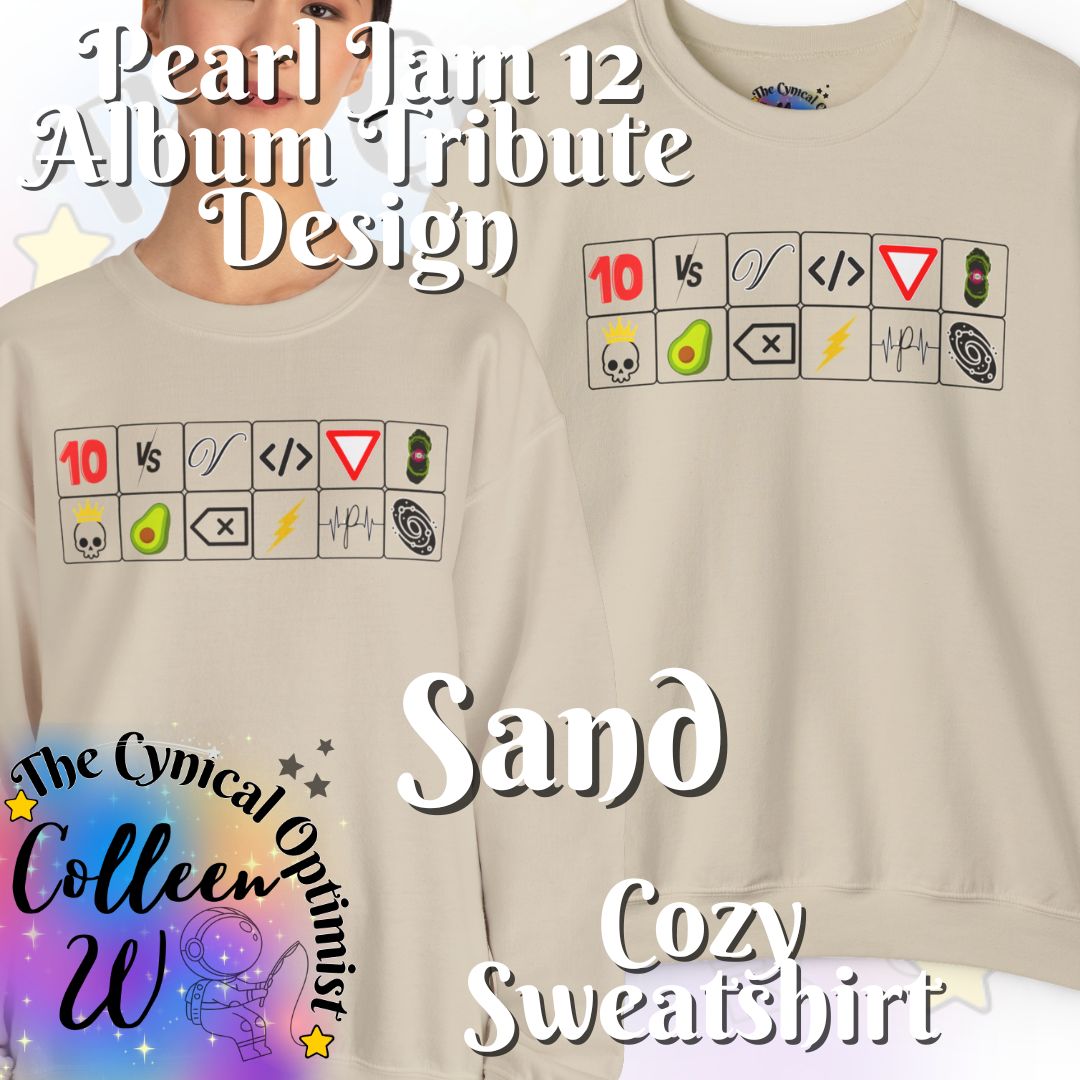 Pearl Jam 12 Album Tribute Sweatshirt | Colorful Discography Fan Apparel