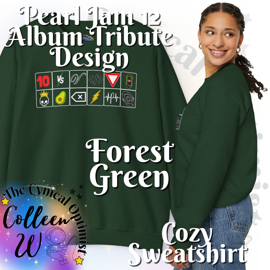 Pearl Jam 12 Album Tribute Sweatshirt | Colorful Discography Fan Apparel