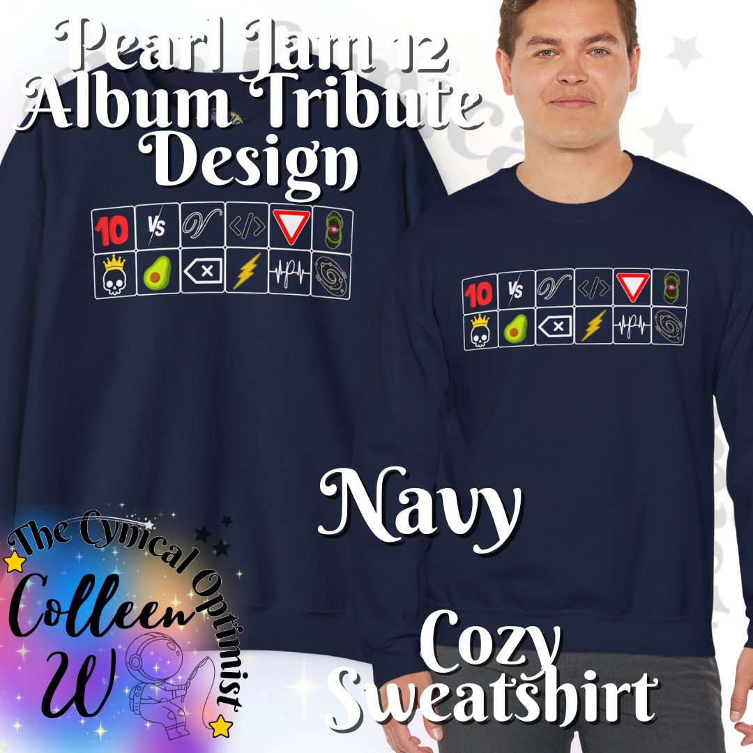 Pearl Jam 12 Album Tribute Sweatshirt | Colorful Discography Fan Apparel