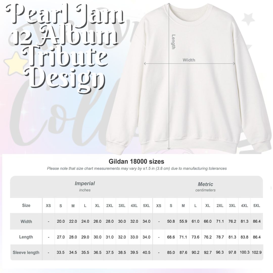 Pearl Jam 12 Album Tribute Sweatshirt | Colorful Discography Fan Apparel