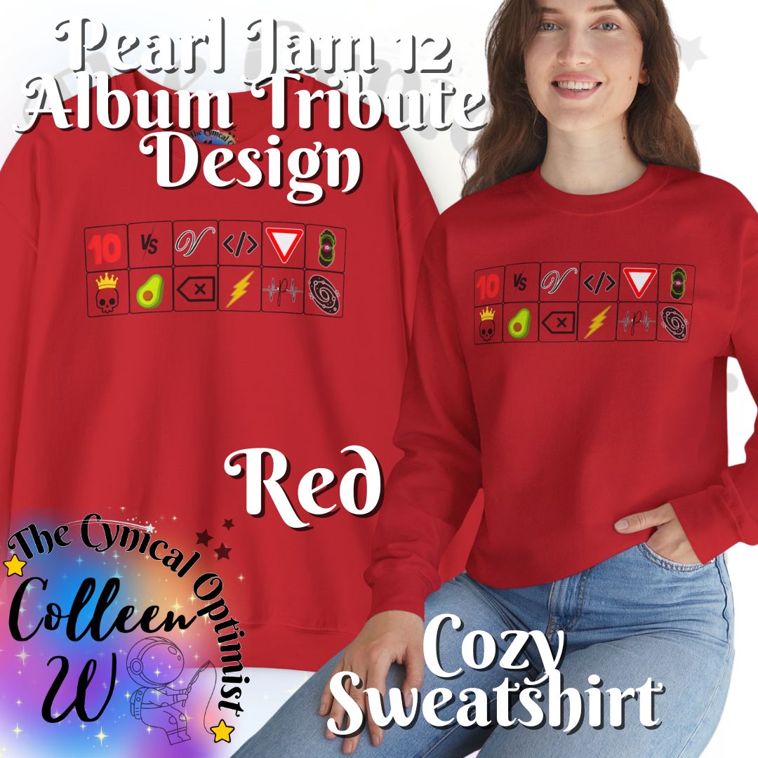 Pearl Jam 12 Album Tribute Sweatshirt | Colorful Discography Fan Apparel