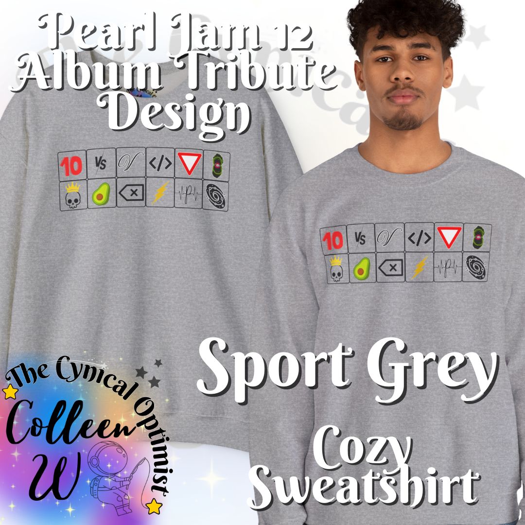 Pearl Jam 12 Album Tribute Sweatshirt | Colorful Discography Fan Apparel