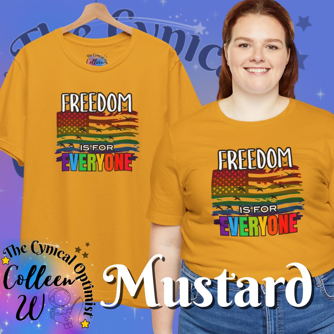 Unisex Pride Graphic Tee - 'Freedom is for Everyone', LGBTQ+ Shirt, Gift for Allies