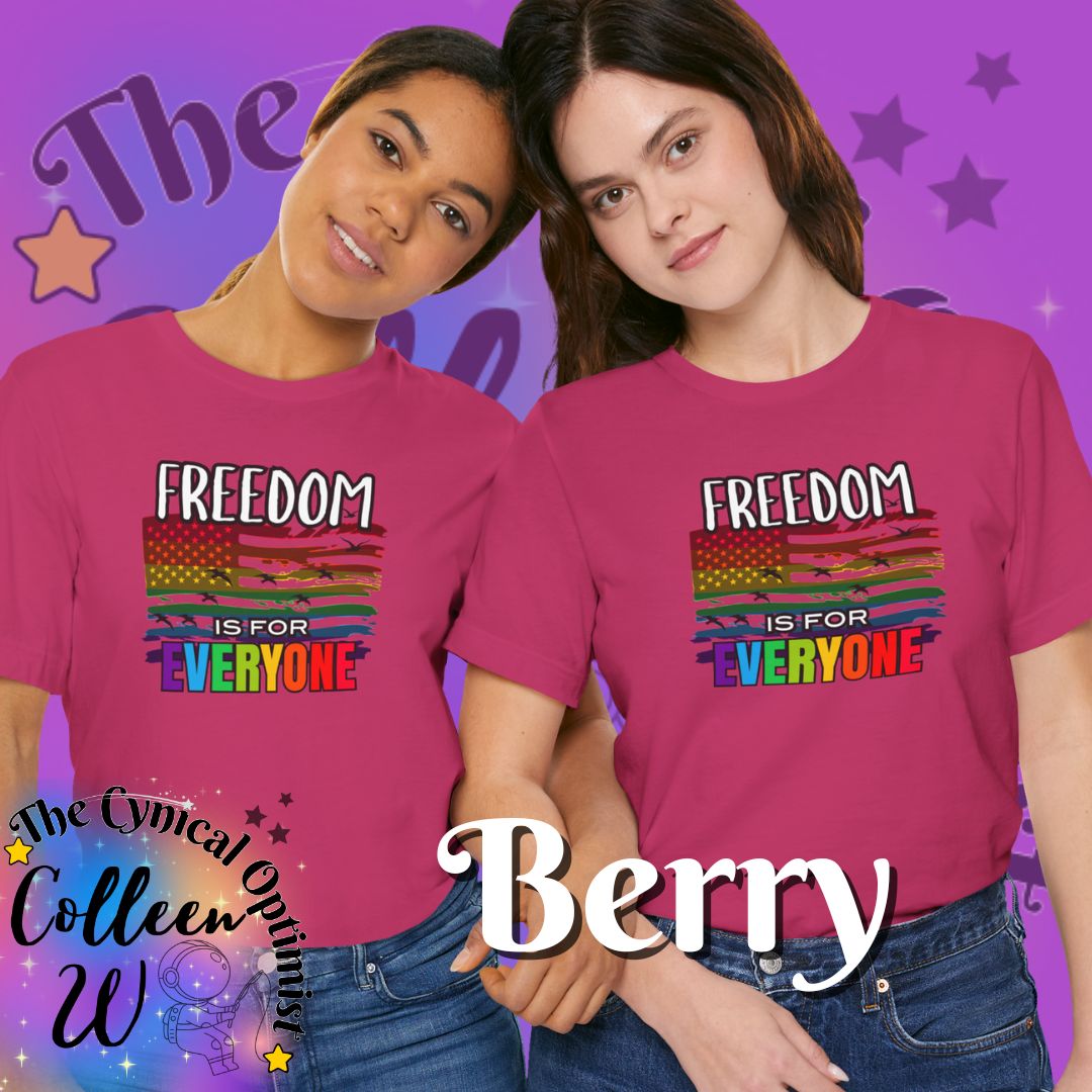 Unisex Pride Graphic Tee - 'Freedom is for Everyone', LGBTQ+ Shirt, Gift for Allies