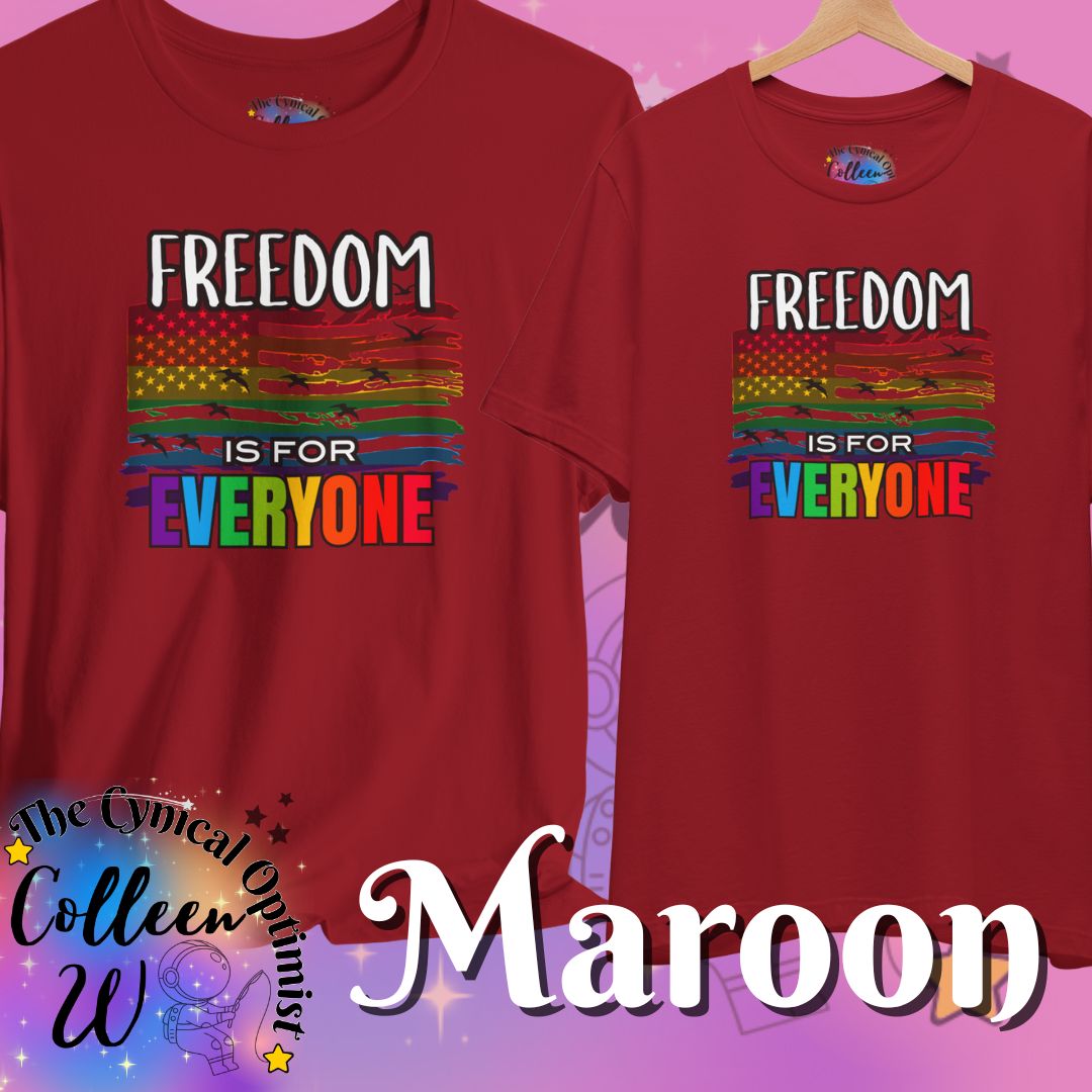 Unisex Pride Graphic Tee - 'Freedom is for Everyone', LGBTQ+ Shirt, Gift for Allies