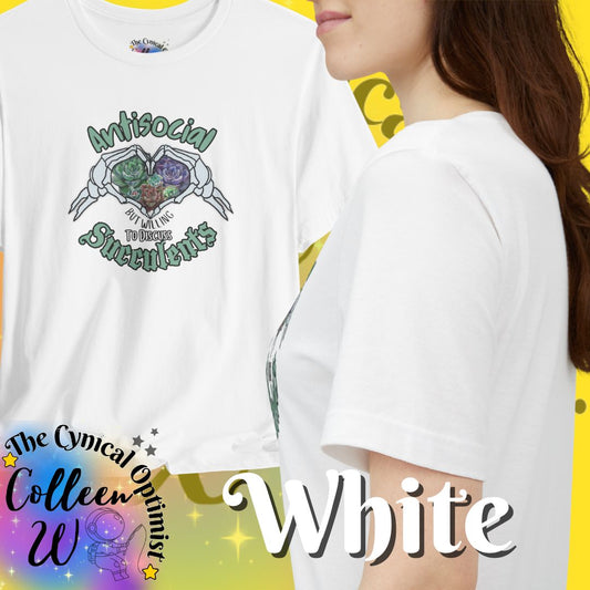 Anti-Social but Willing to Discuss Succulents T-Shirt — Skeleton Heart Hands Succulent Tee