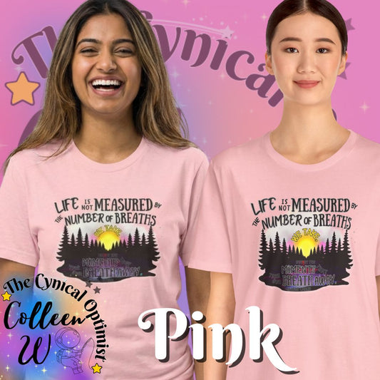 Adventure Sunset T-Shirt — "Life is not measured by the number of breaths" Graphic Tee