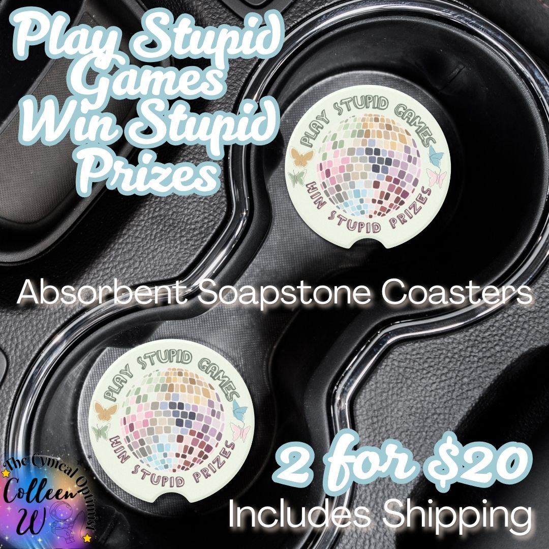 Taylor S Car Coaster Set | Light Green Soapstone with Disco Ball | Swift Fan Gift