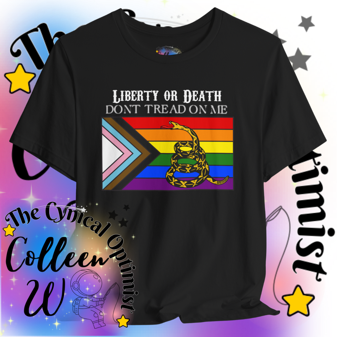 Patriotic LGBTQ+ Tee, Unisex Jersey Short Sleeve Shirt, Liberty or Death T-Shirt, Pride Apparel, Freedom Equality Clothing