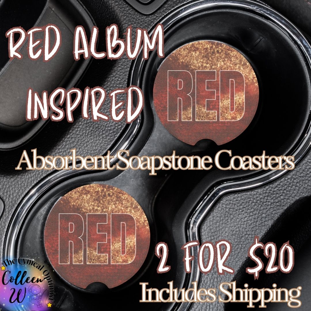 Taylor S Red Album Car Coaster | Soapstone Cup Holder | Swift Fan Gift
