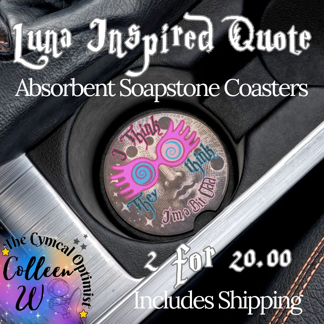 Luna Lovegood Car Coaster Set | Man in the Moon Spectrespecs | Harry Potter Gift