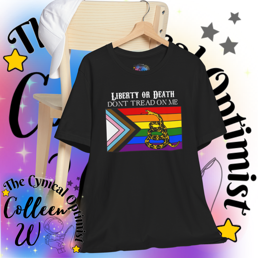 Patriotic LGBTQ+ Tee, Unisex Jersey Short Sleeve Shirt, Liberty or Death T-Shirt, Pride Apparel, Freedom Equality Clothing