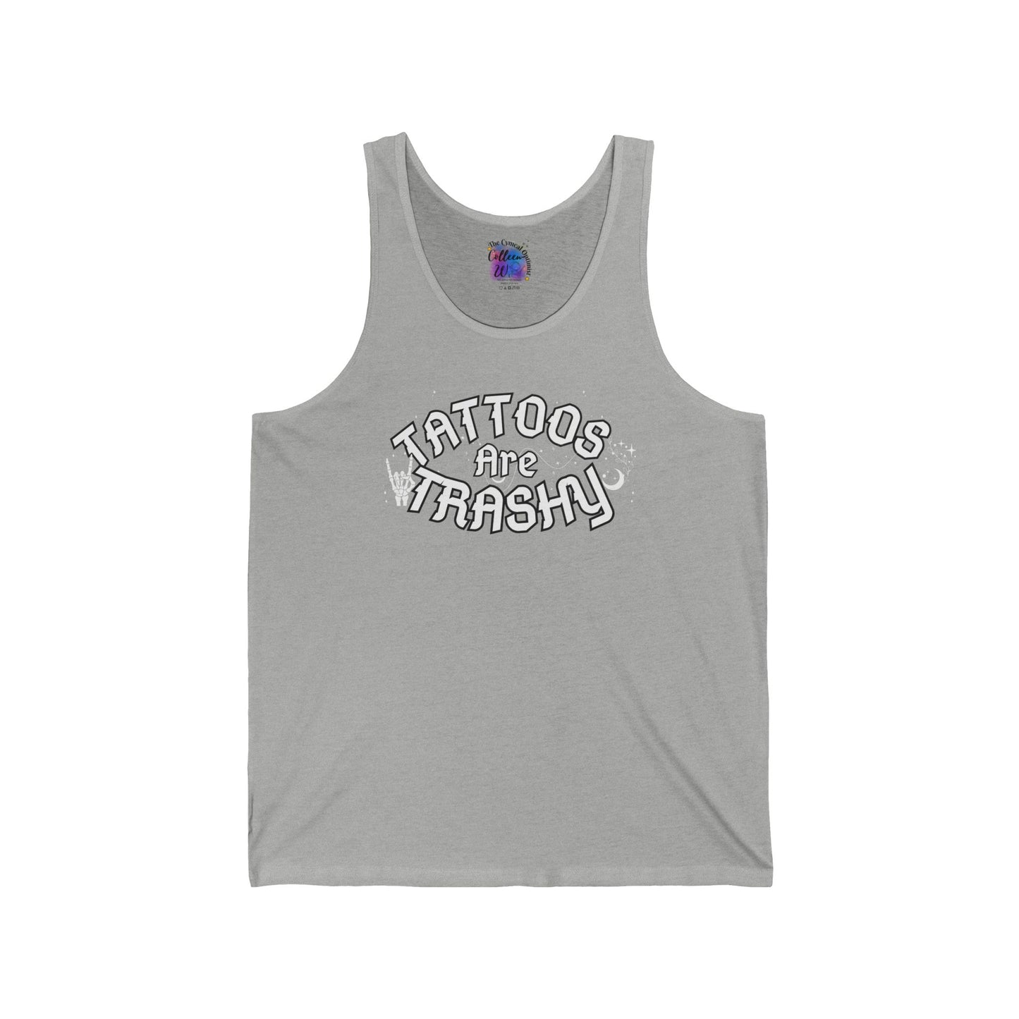 'Tattoos Are Trashy' Graphic Tank — Funny Tattoo Humor Unisex Jersey Tank