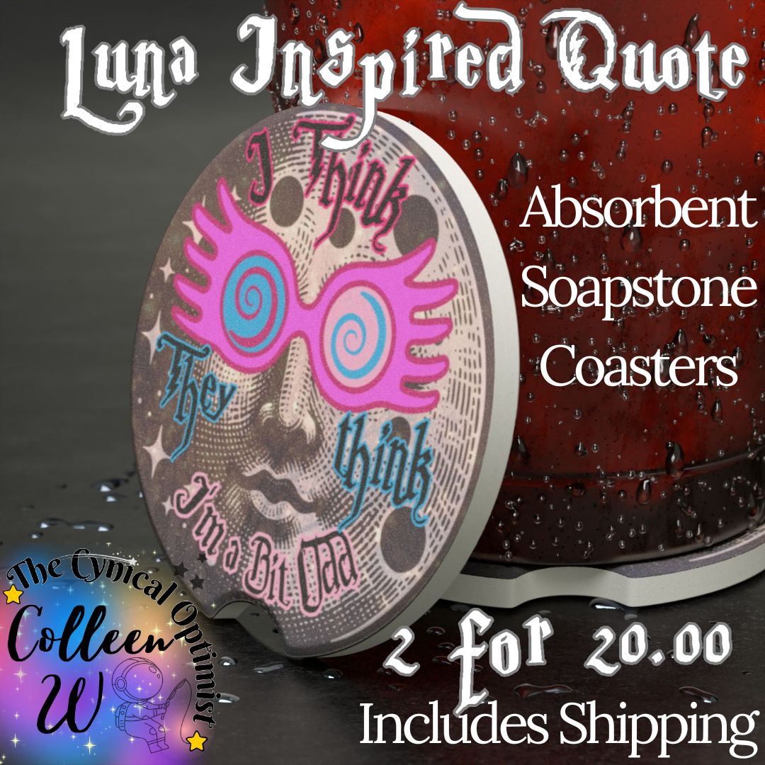 Luna Lovegood Car Coaster Set | Man in the Moon Spectrespecs | Harry Potter Gift