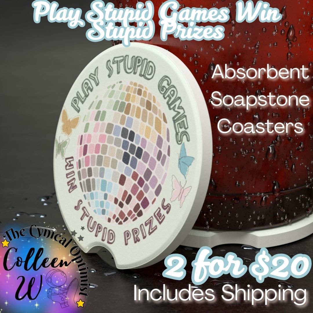Taylor S Car Coaster Set | Light Green Soapstone with Disco Ball | Swift Fan Gift