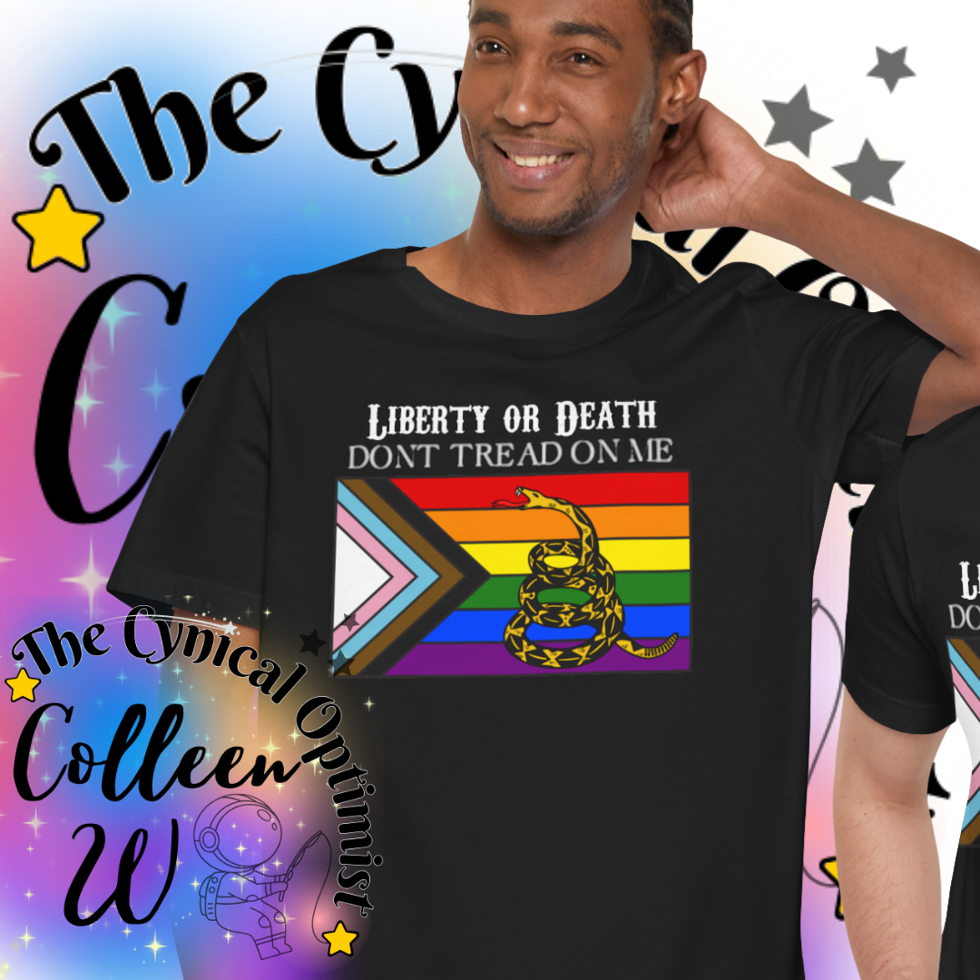 Patriotic LGBTQ+ Tee, Unisex Jersey Short Sleeve Shirt, Liberty or Death T-Shirt, Pride Apparel, Freedom Equality Clothing
