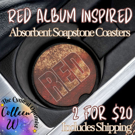 Taylor S Red Album Car Coaster | Soapstone Cup Holder | Swift Fan Gift