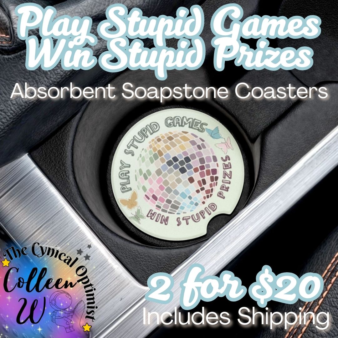 Taylor S Car Coaster Set | Light Green Soapstone with Disco Ball | Swift Fan Gift