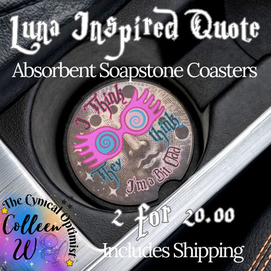 Luna Lovegood Car Coaster Set | Man in the Moon Spectrespecs | Harry Potter Gift