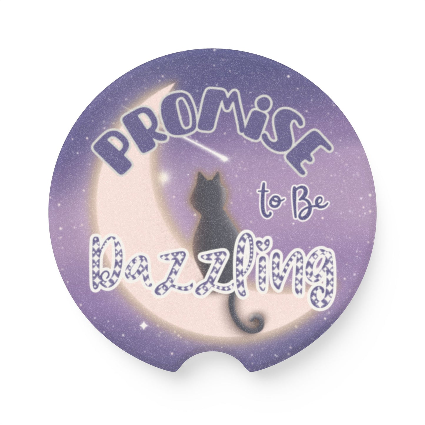 Celestial Cat Soapstone Coaster - Swift Lyrics Inspired Quote with Glowing Diamonds | Dazzling Cat Gift for a Friend | Free Shipping