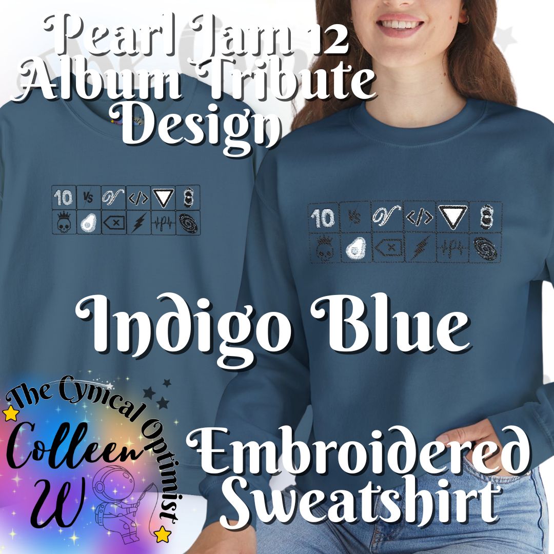 Pearl Jam 12 Album Embroidered Sweatshirt | Minimalist Icon Grid Tribute