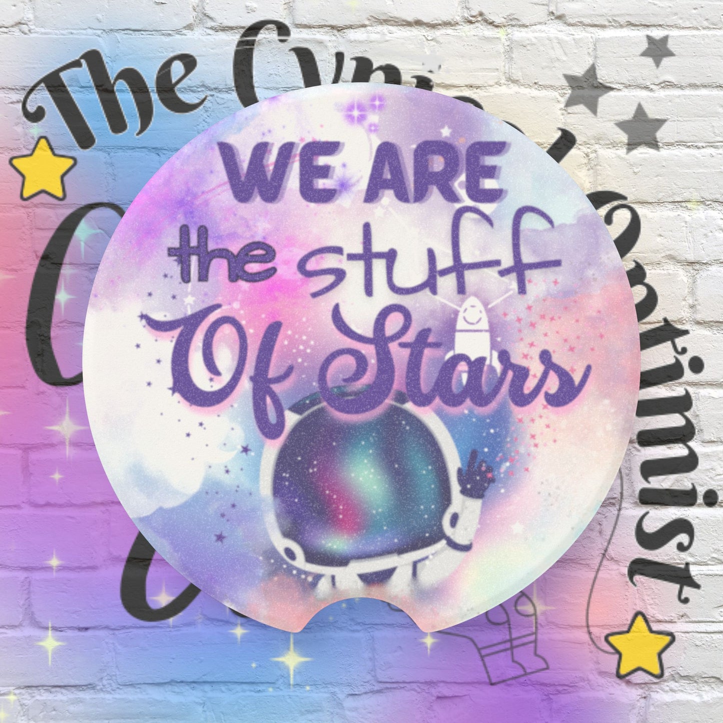 We Are the Stuff of Stars Car Coaster | Galaxy Soapstone Cup Holder