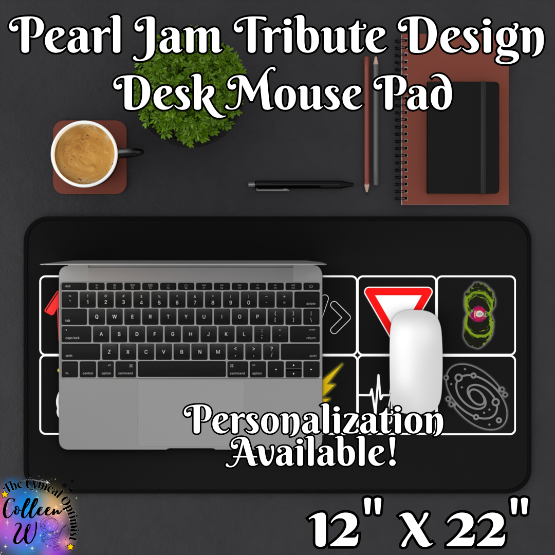 Pearl Jam 12 Album Tribute Icon Grid Design Desk Mat |