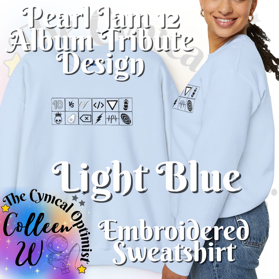 Pearl Jam 12 Album Embroidered Sweatshirt | Minimalist Icon Grid Tribute