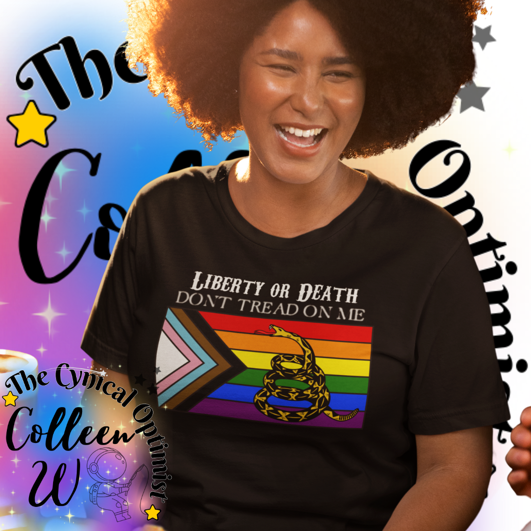 Patriotic LGBTQ+ Tee, Unisex Jersey Short Sleeve Shirt, Liberty or Death T-Shirt, Pride Apparel, Freedom Equality Clothing