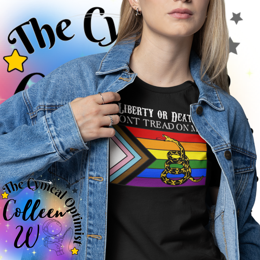 Patriotic LGBTQ+ Tee, Unisex Jersey Short Sleeve Shirt, Liberty or Death T-Shirt, Pride Apparel, Freedom Equality Clothing
