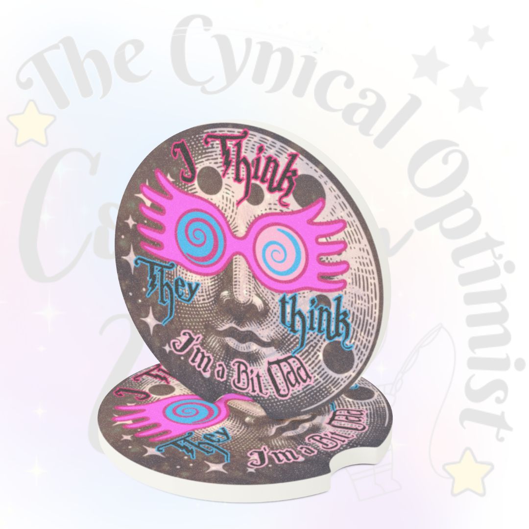 Luna Lovegood Car Coaster Set | Man in the Moon Spectrespecs | Harry Potter Gift
