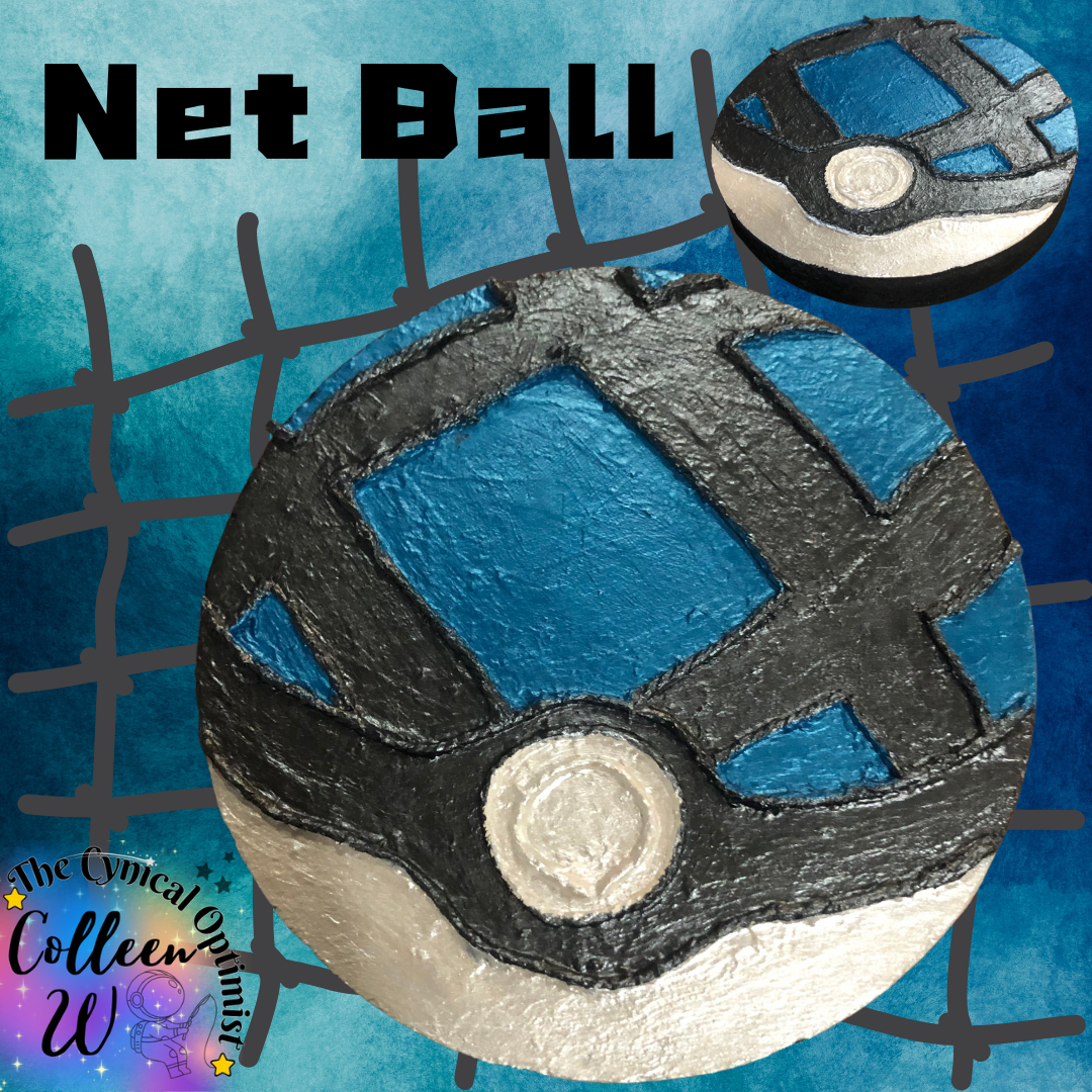 6.5" X 1" Hand Painted Wall Hanging Wooden Round Pokeball | Great Pokemon Fan Gift |